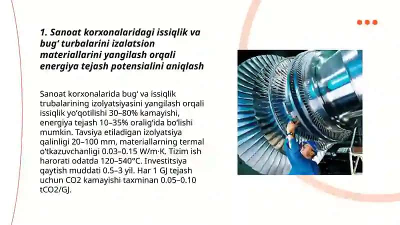 Sanoat korxonalaridagi issiqlik va bugʻ turbalarini izalatsion materiallarni yangilash 3