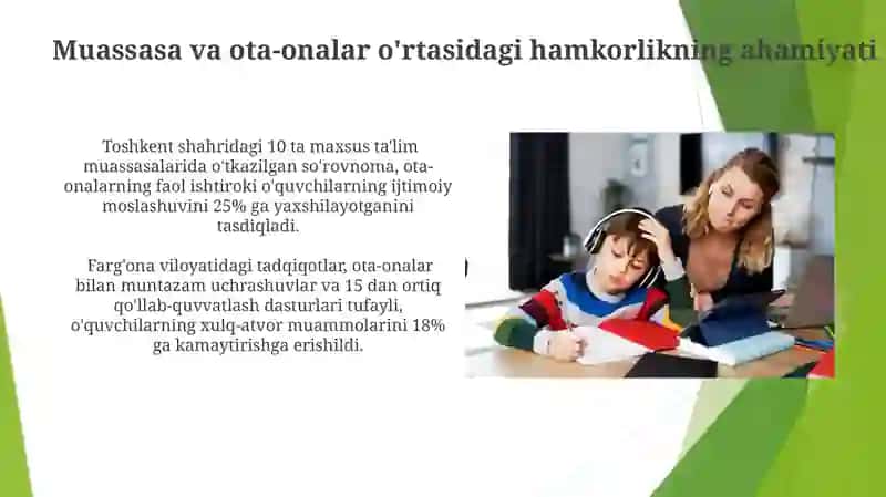 Ota - onalar bilan hamkorlik ishlarini urganish 3