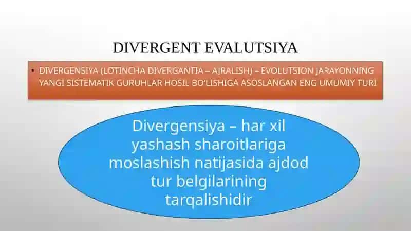 Evalutsiono`zgarishlarning tiplari 3