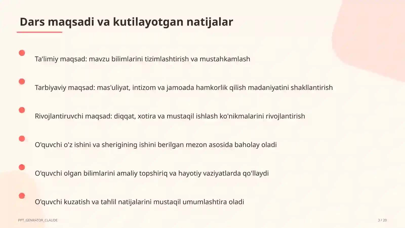 Huquq va iqtisodiyot asoslari (9–11) — ochiq dars uchun 3