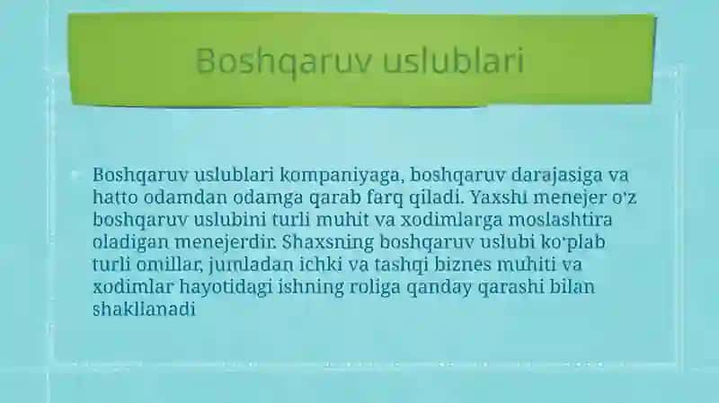 Boshqaruv uslublari 3