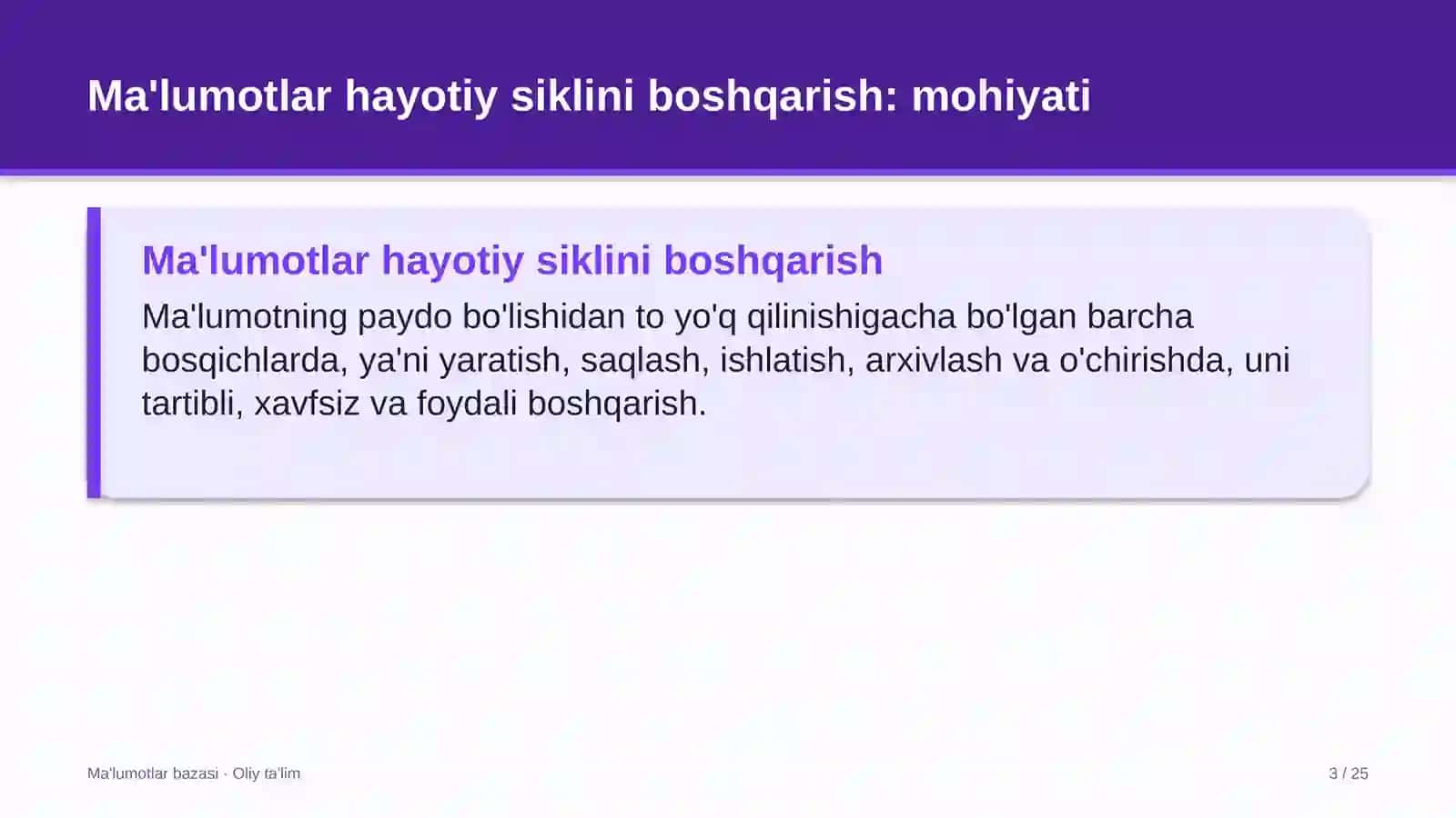 sport turizmida ma'lumotlar hayotiy siklini boshqarish 3167 3