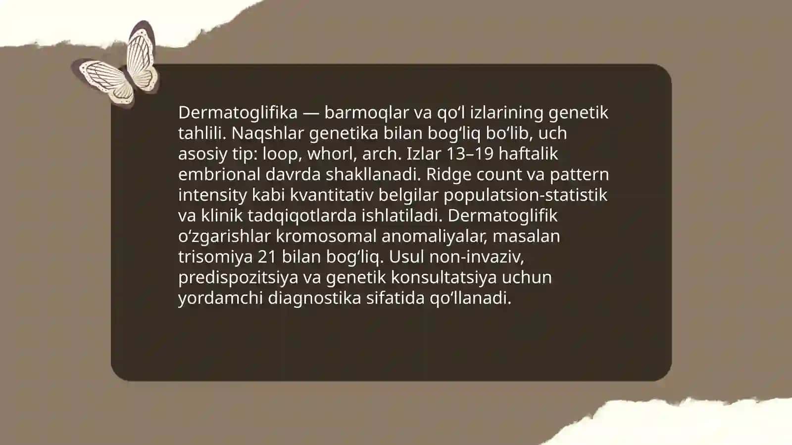 Dermatoglifika: barmoq va qo'l izlarining genetik tahlili 3