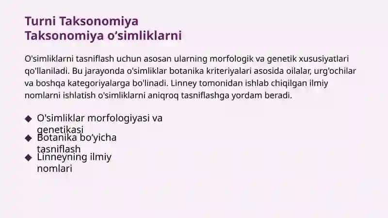 Flora va taksonomiya 3