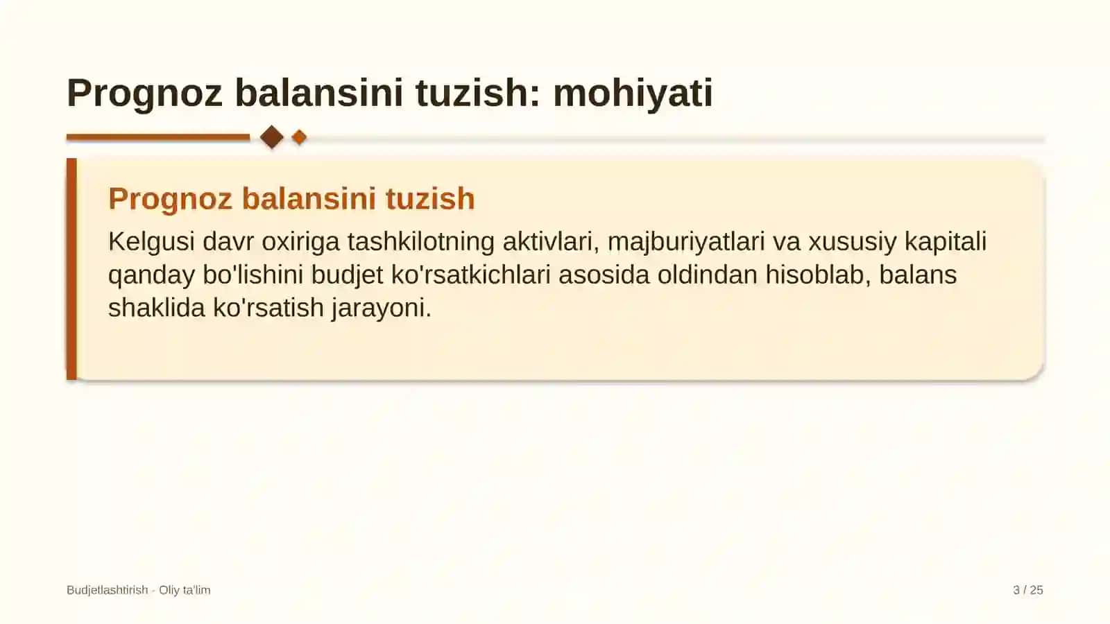 Byudjet tashkilotlarida prognoz balansini tuzish 3