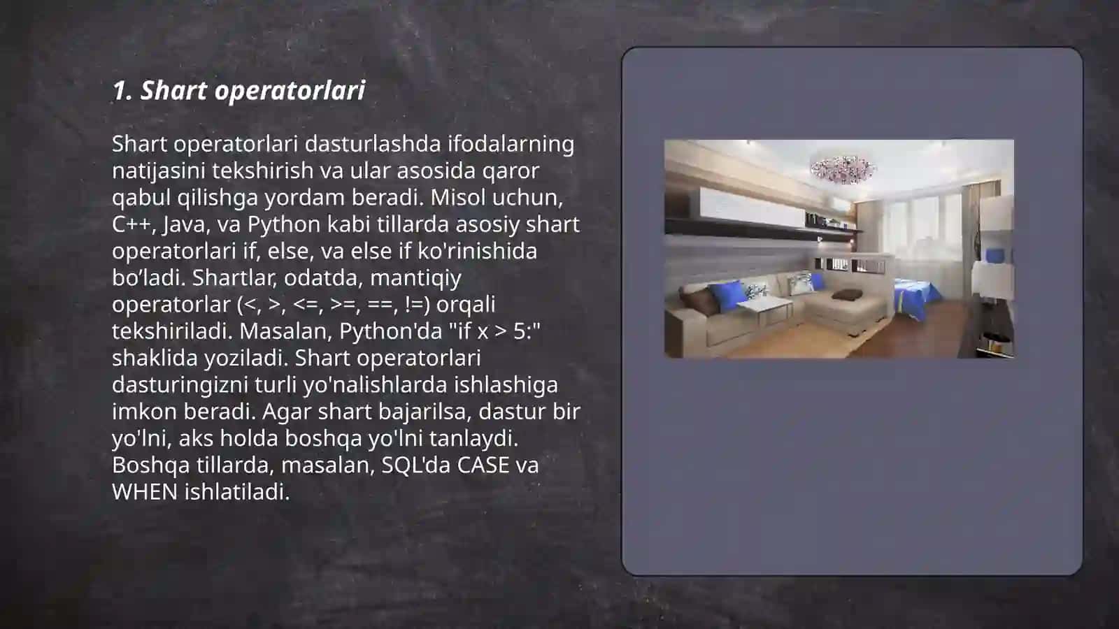 Dasturlashning asosiy operatorlari 3