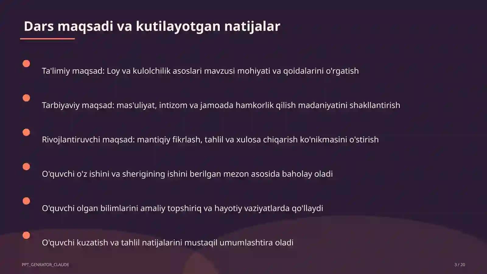 Loy va kulolchilik asoslari (4-sinf) 3
