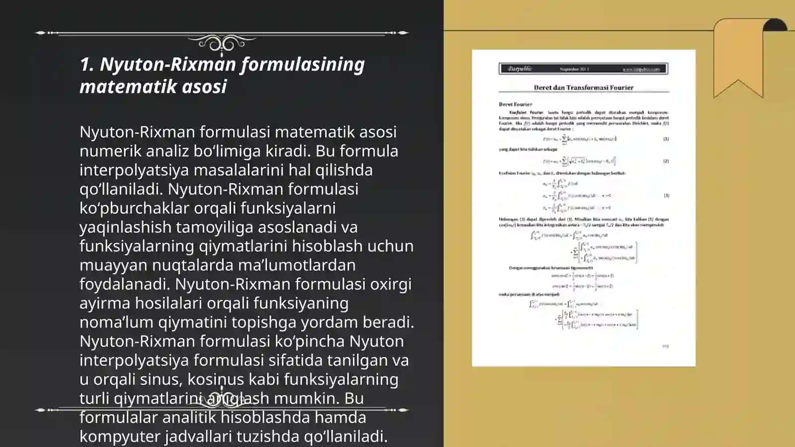 Nyuton Rixman formulasi 3