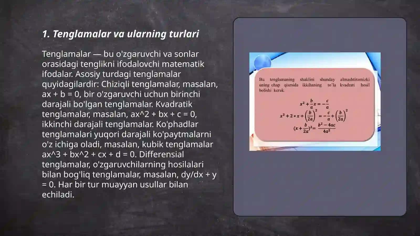 Tenglamalar 3