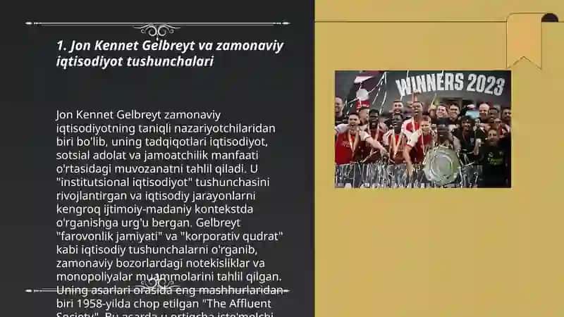 Jon Kennet Gelbreytning iqtisodiy nazariyalari 3