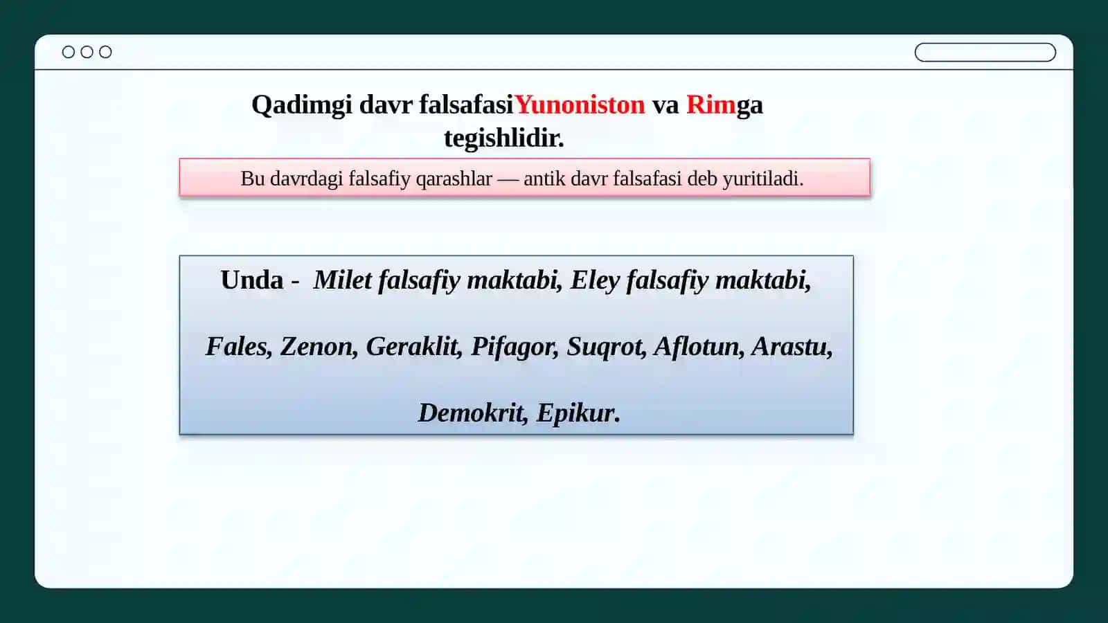 Falsafiy tafakkur taraqqiyot bosqichlari 3