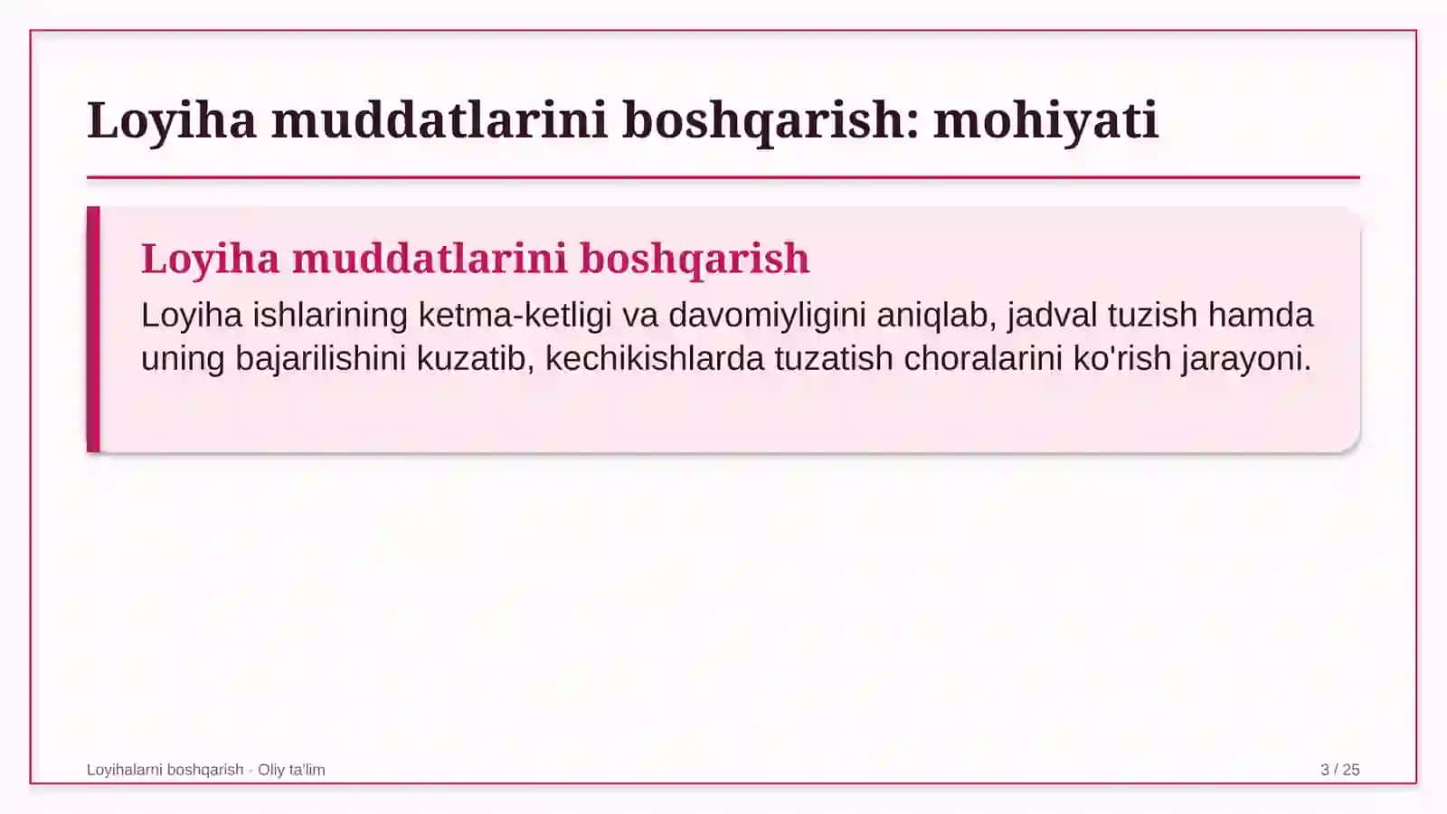 Davlat-xususiy sheriklik loyihalarida loyiha muddatlarini boshqarish 3