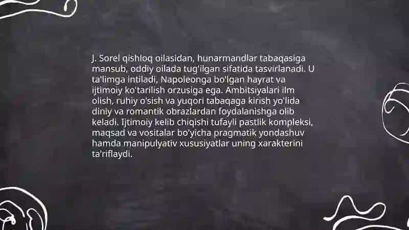 Stendalning,,Qizil va qora" romanida J. Sorel obrazi 3