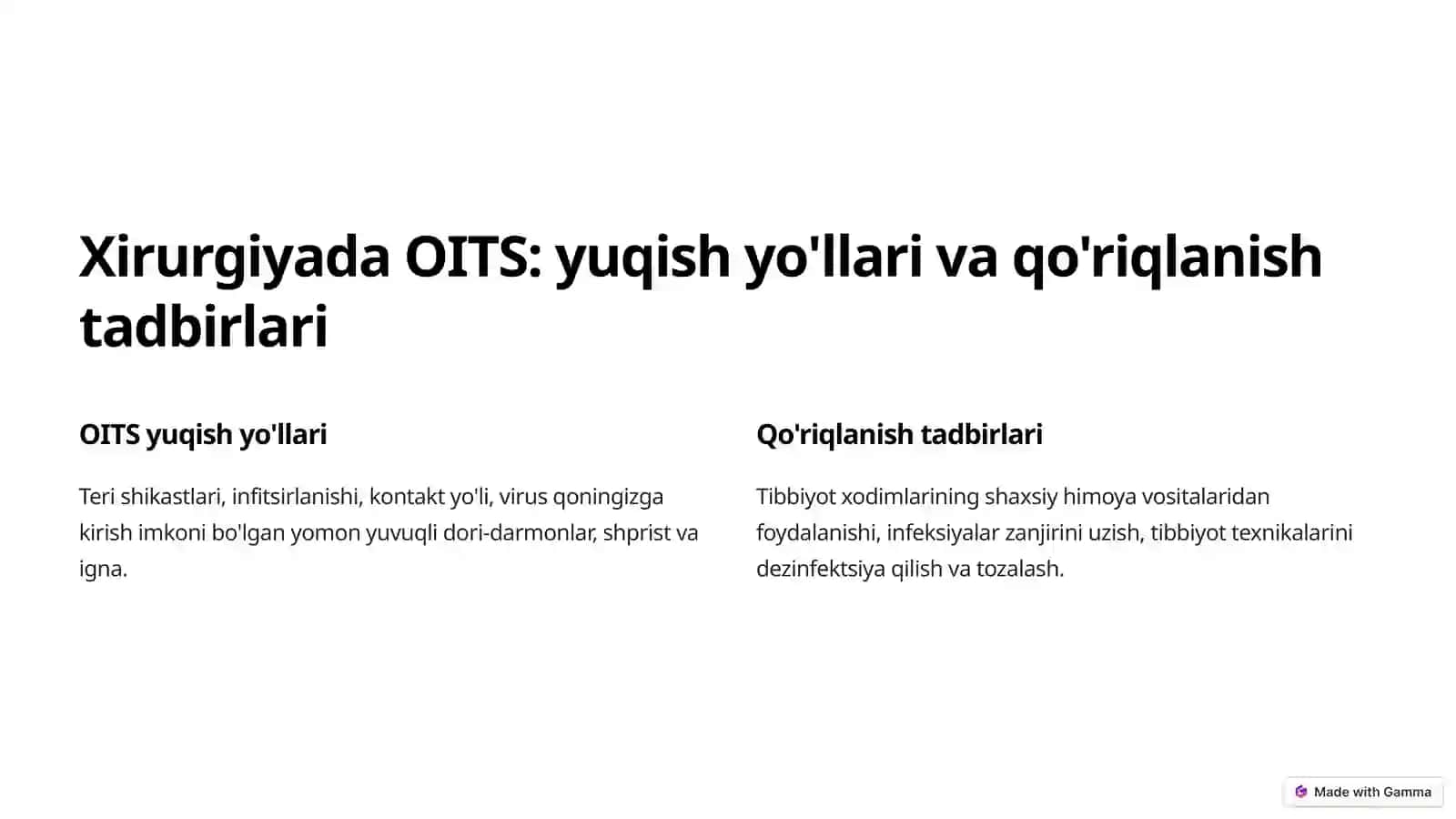 Shifoxona ichi infeksiyasi. Xirurgiyada OITS va KOVID-19 muammolari 3