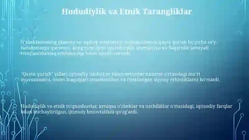 Qayta qurish - Oʻzbekistondagi ijtimoiy-siyosiy vaziyat 3