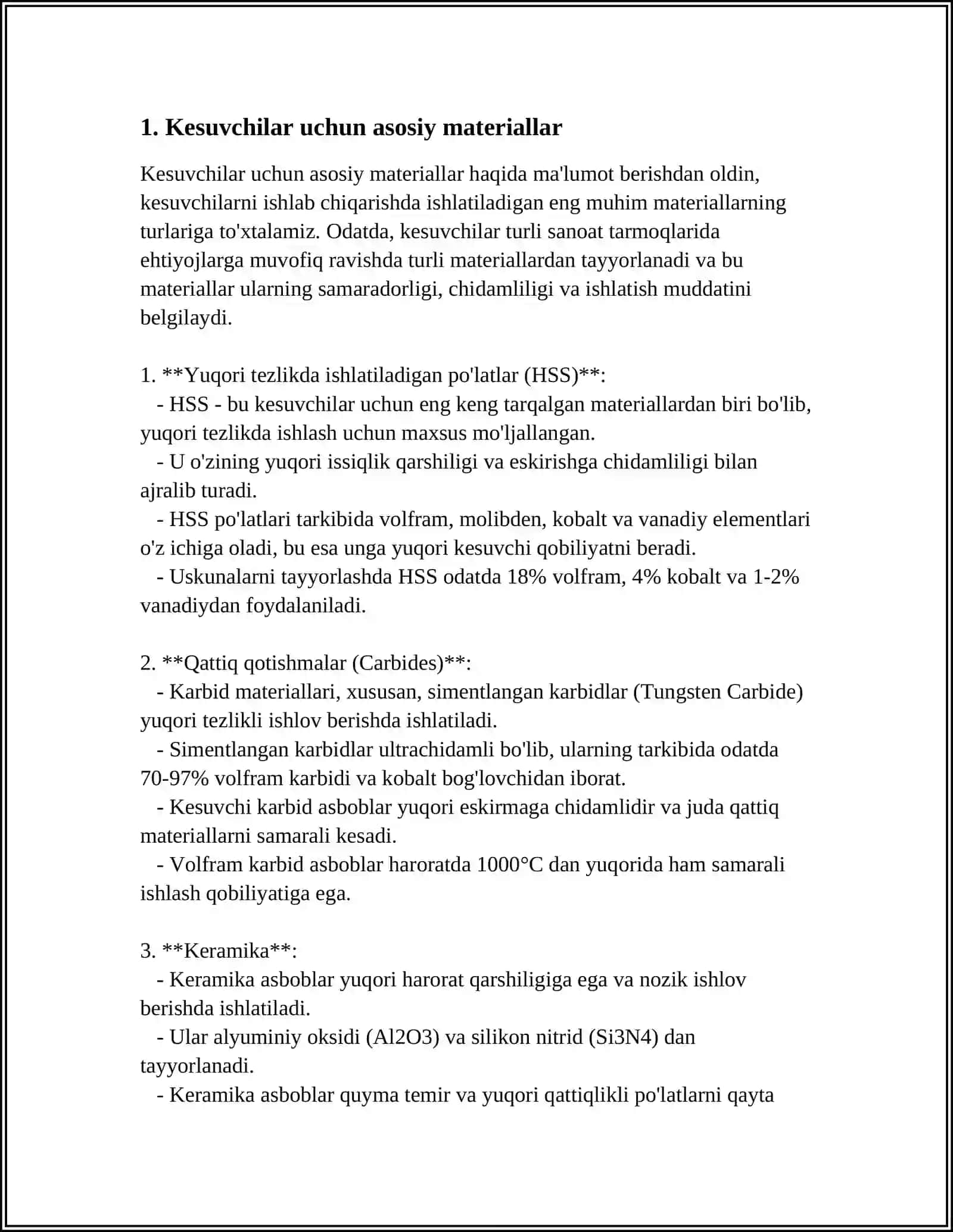 KESUVCHL ASBOBLARNI ISHGA SOZLASH TEXNOLOGIYASI 3