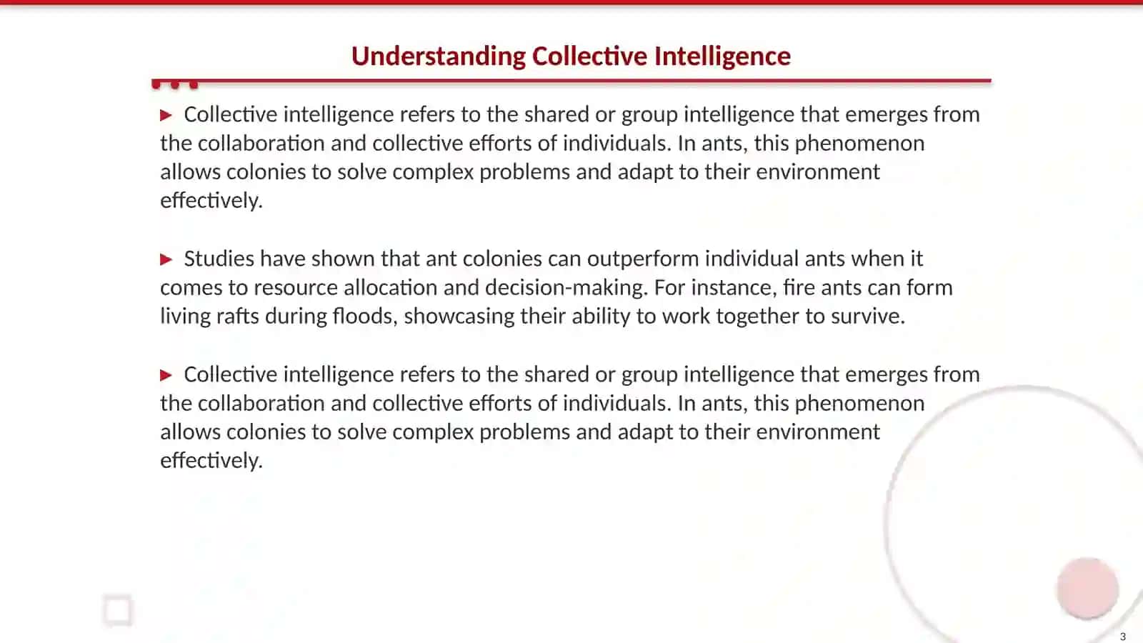 Collective Intelligence in Animals (ants) 3
