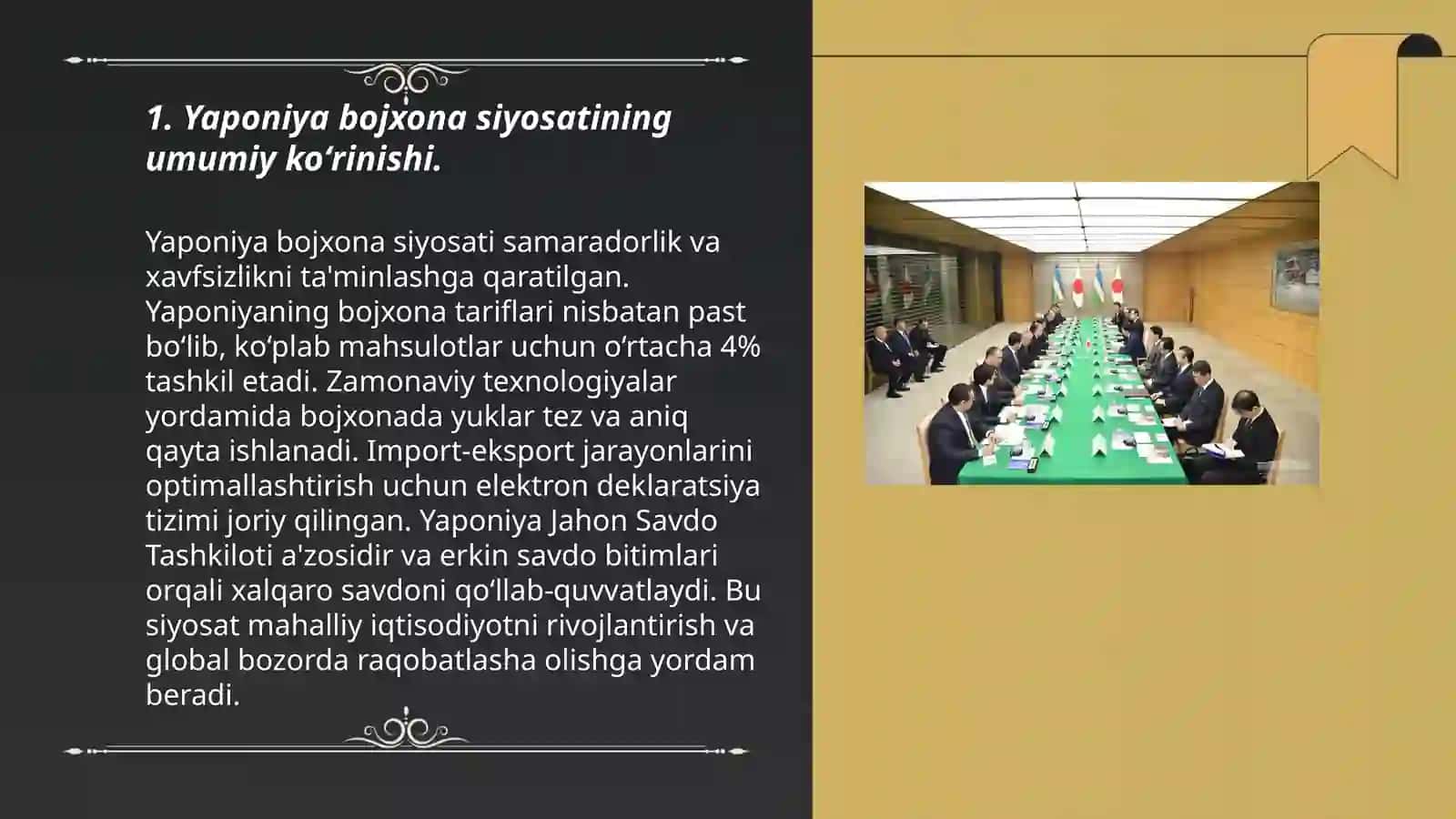 Yaponiya bojxona siyosati va Oʻzbekiston bilan tashqi iqtisodiy aloqalari tahlili 3