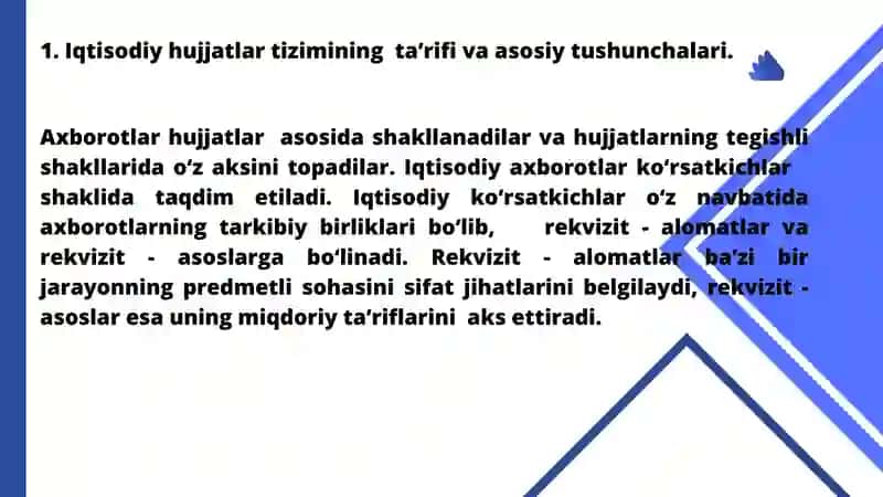 Iqtisodiy hujjatlar tizimini loyihalashtirish 3
