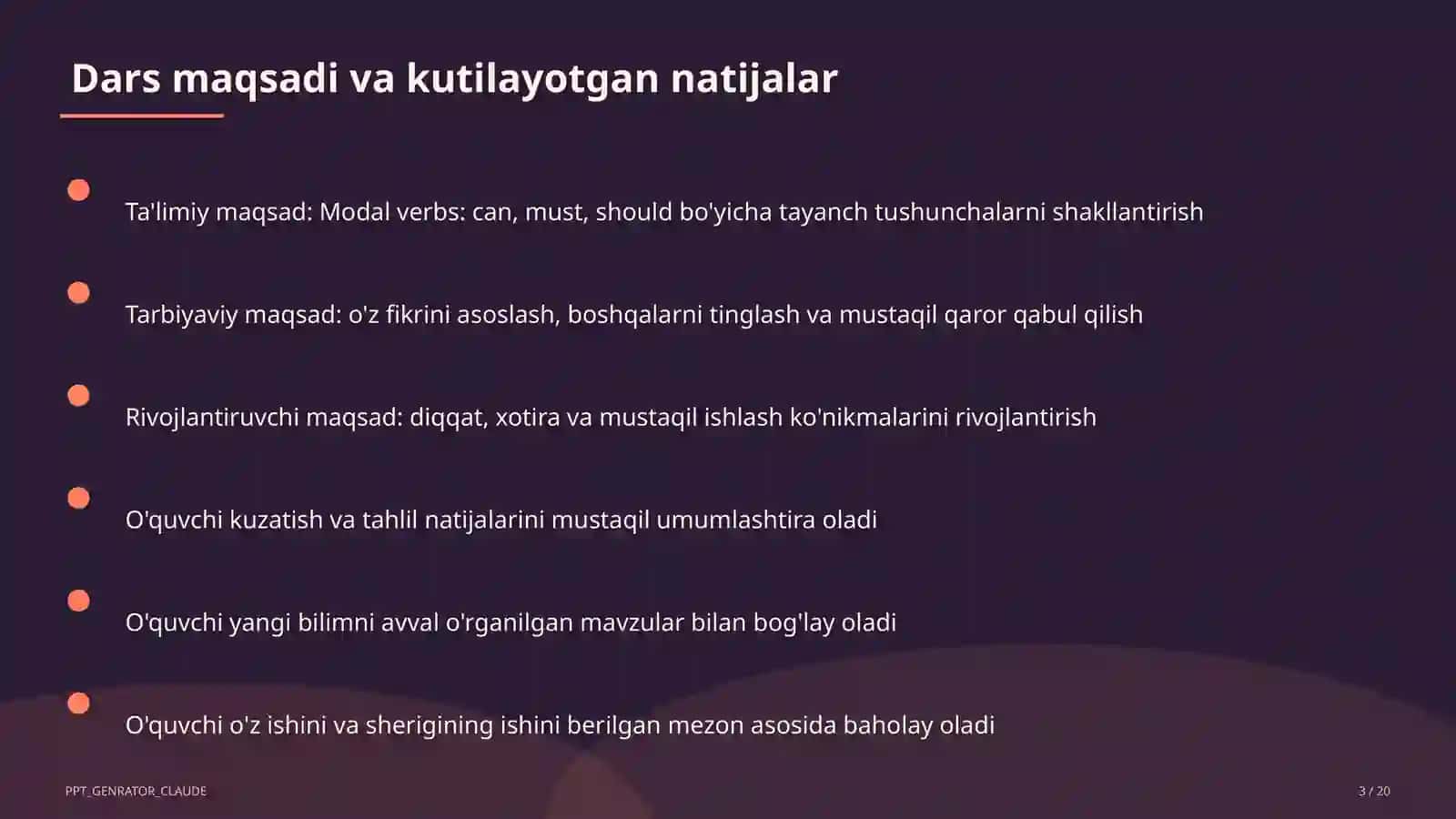 Modal verbs: can, must, should (7-sinf) 3
