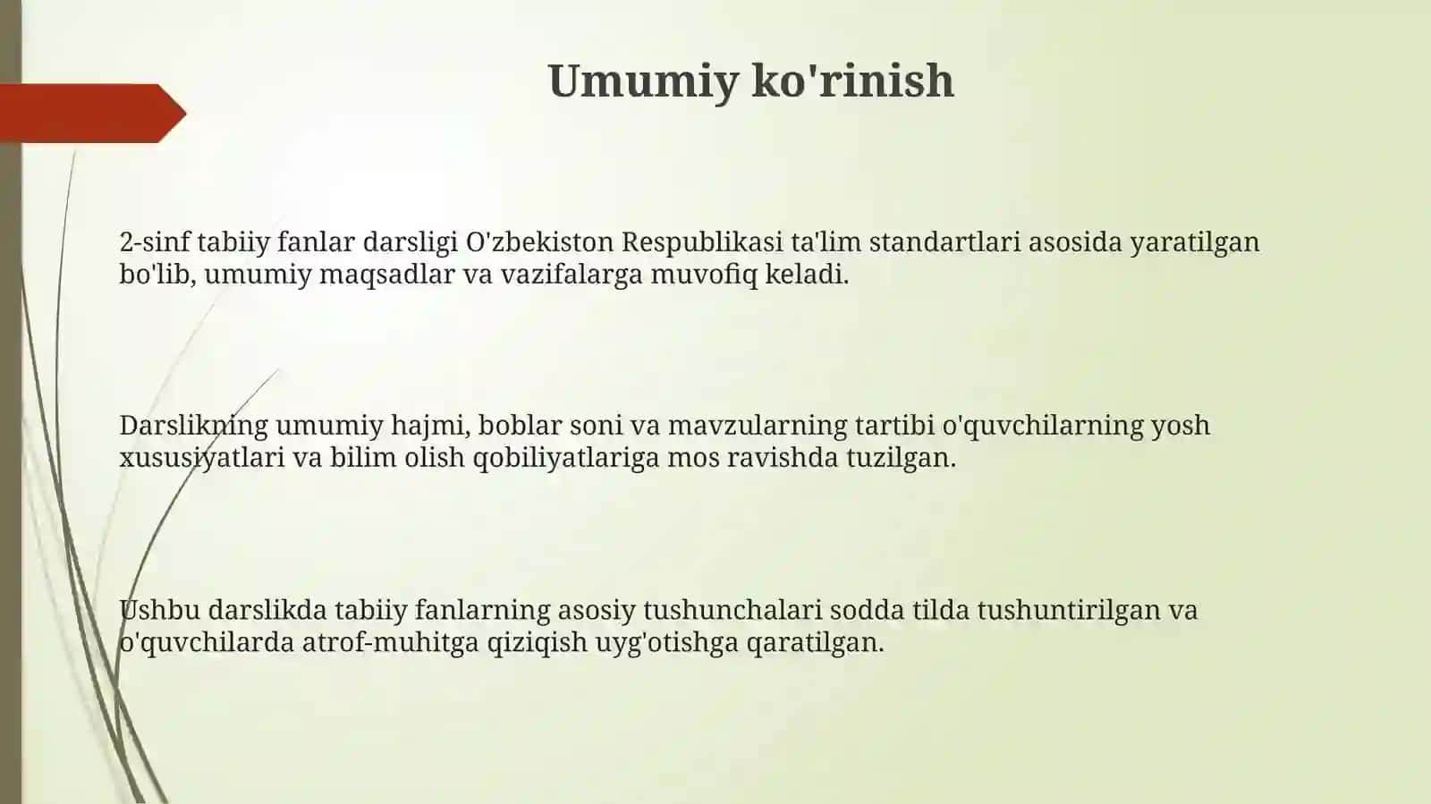 2-sinf tabiiy fanlar darsligini o‘rganish va metodik tahlil qilish 3