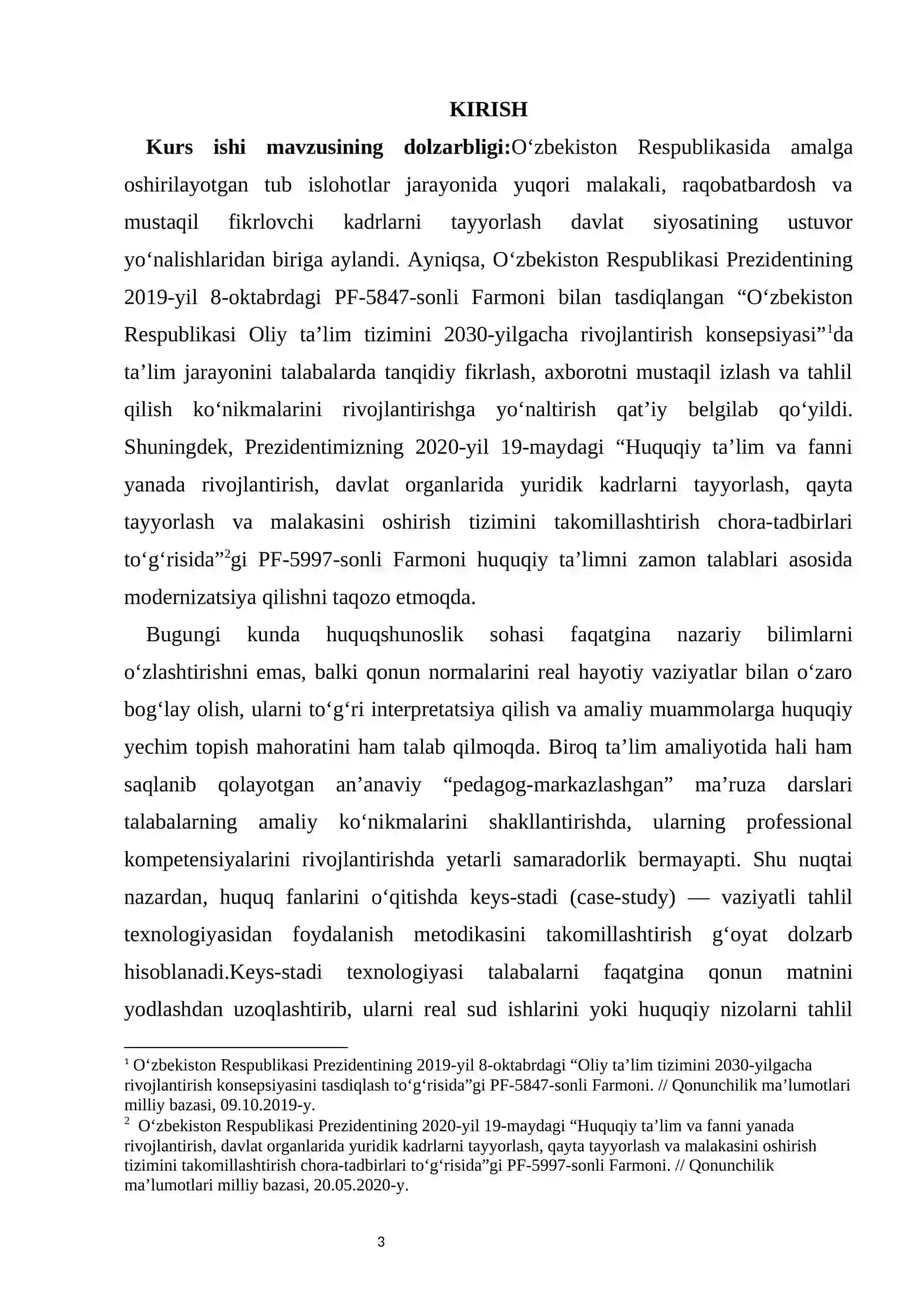 Huquq fanida keys-stadi texnologiyasidan foydalanish kurs ishi 3
