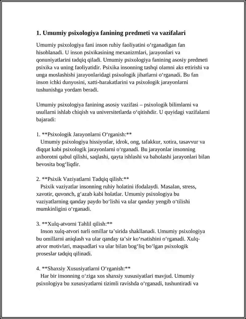 UMUMIU PSIXOLOGIYA FANININING PREDMETI 3