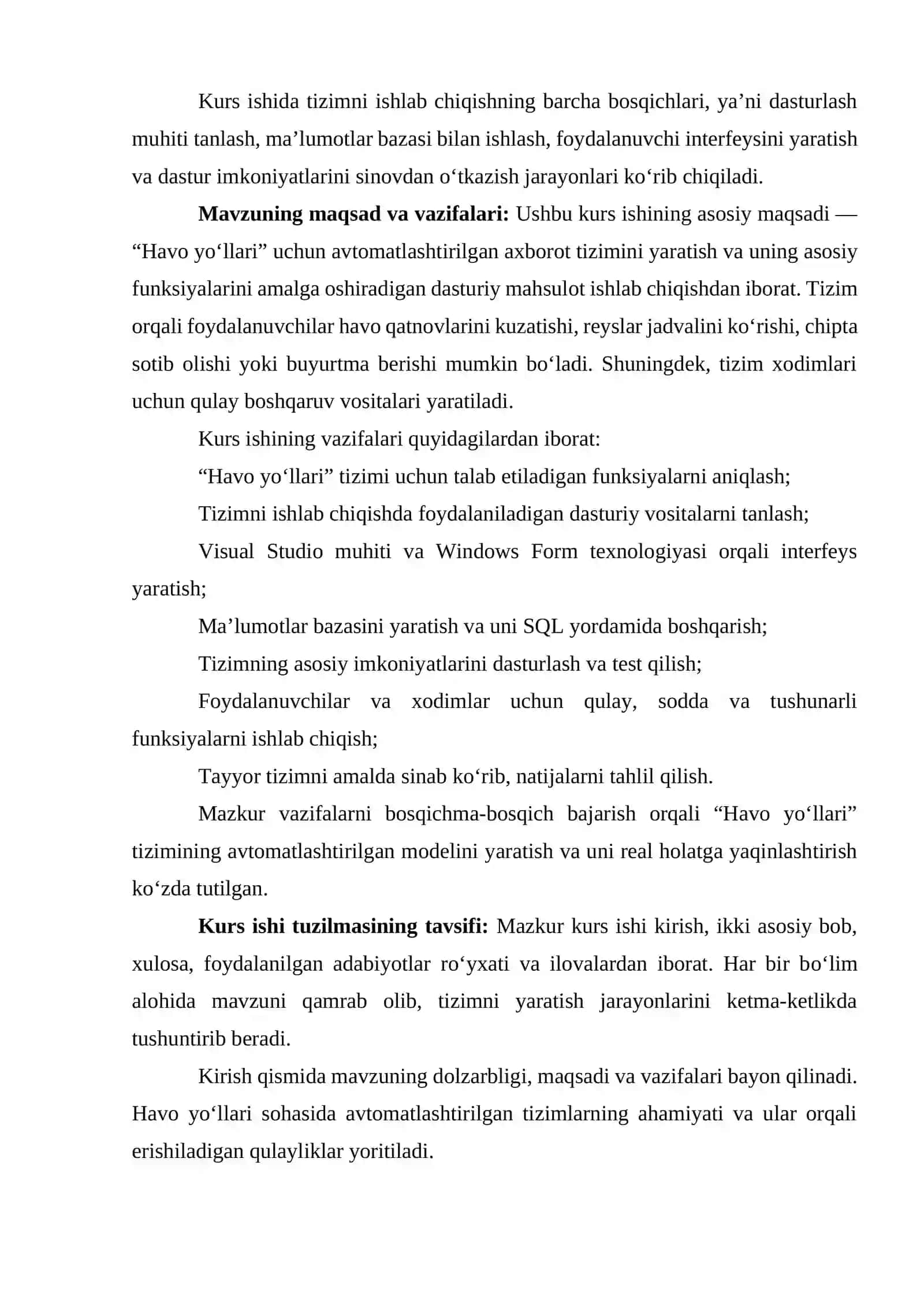 VISUAL STUDIO DASTURLASH MUHITIDA AXBOROT TIZIMLARI YARATISH 3