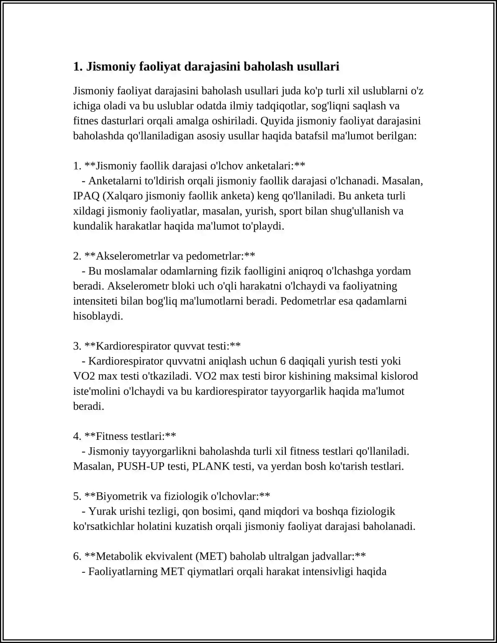 JISMONIY FAOLLIKNI VA SOGʻLIMLIKNI BAXOLASH USULLARI 3