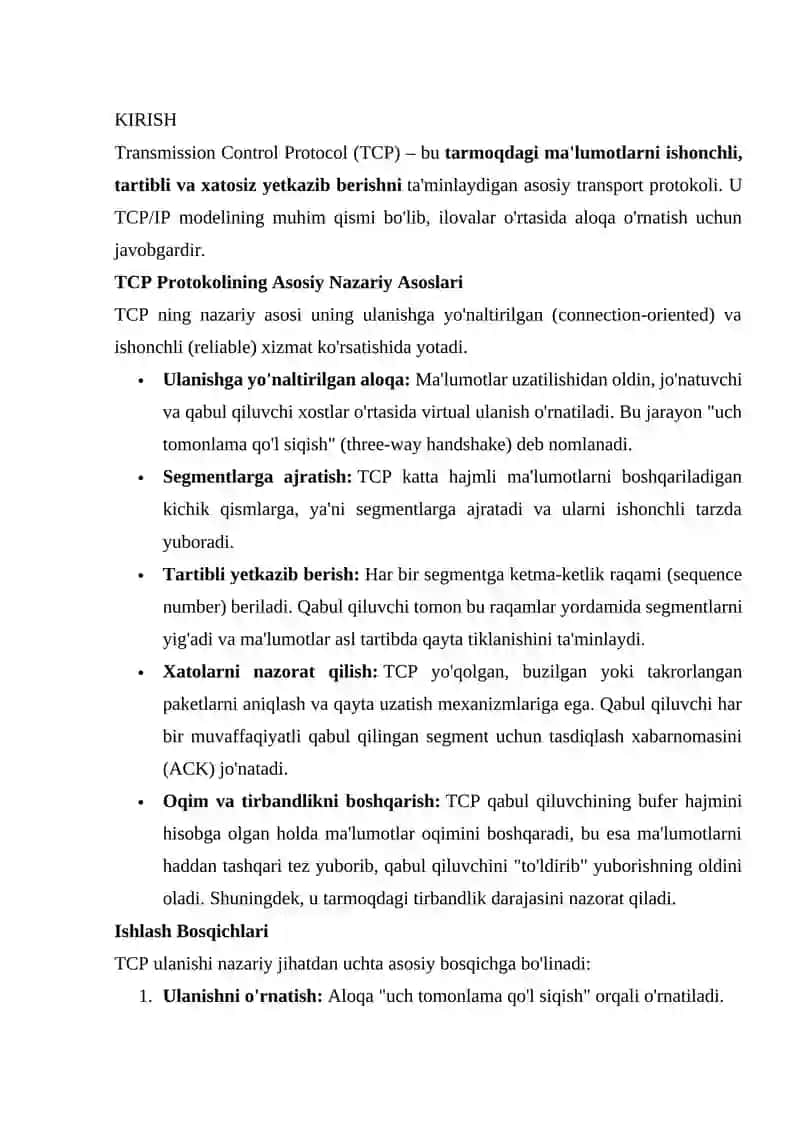 TCP protokolida hujum usullari (SYN flood, RST hijacking) 3