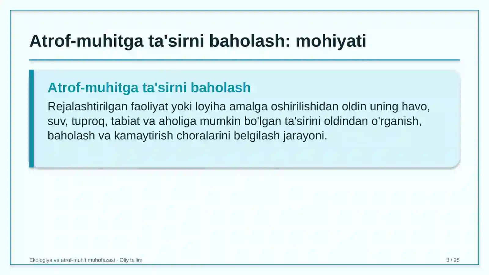Chiqindilarni qayta ishlash korxonalarida atrof-muhitga ta'sirni baholash 3