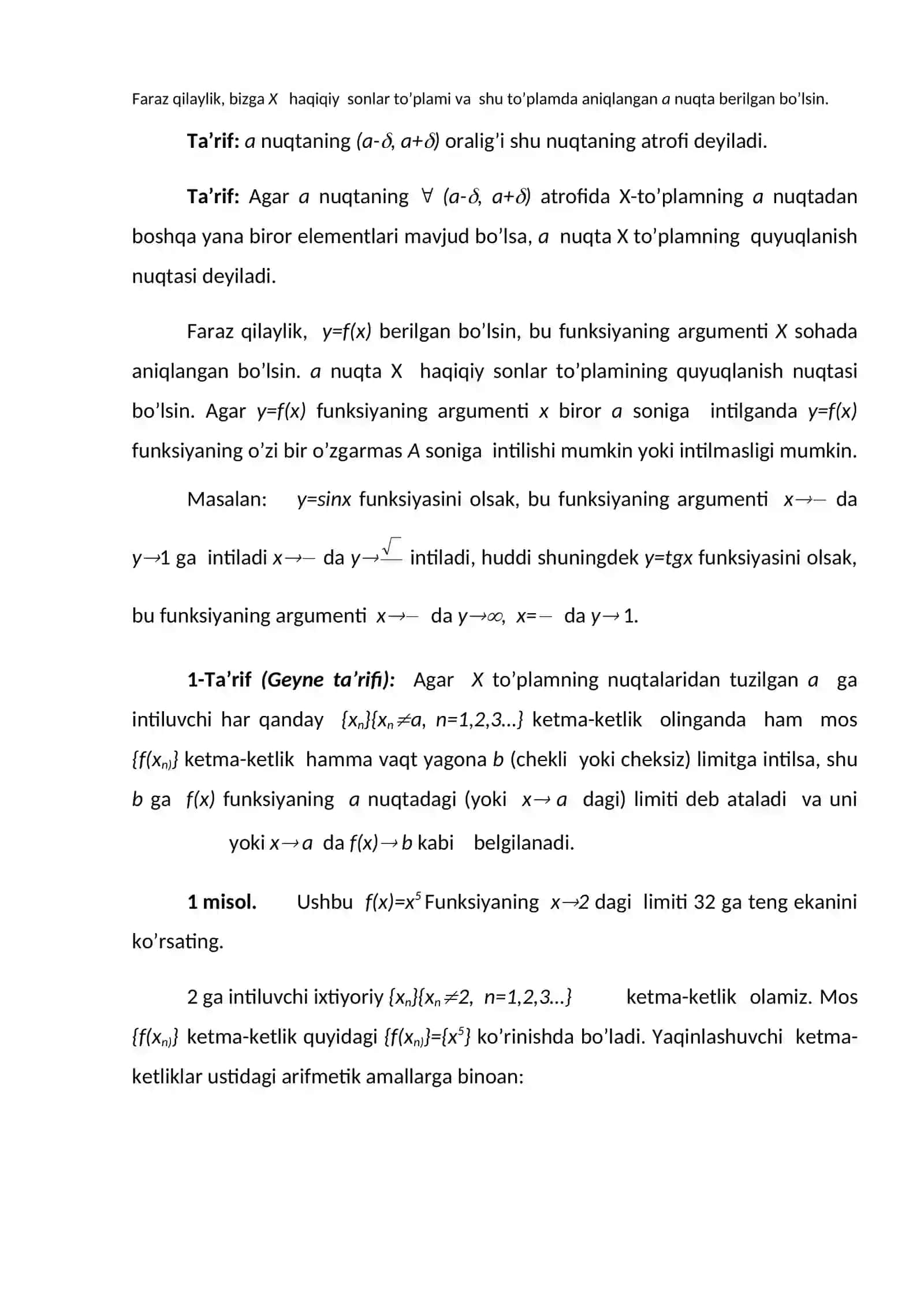 FUNKSIYALAR LIMITI 3