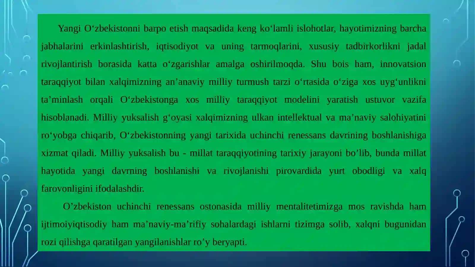 Milliy yuksalish g’oyasi millatlararo munosabatlarni rivojlantirishning yangi bosqichi sifatida. 3