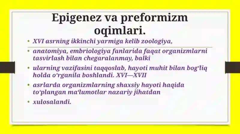 Epigenez Va Preformizm oqimlari 3