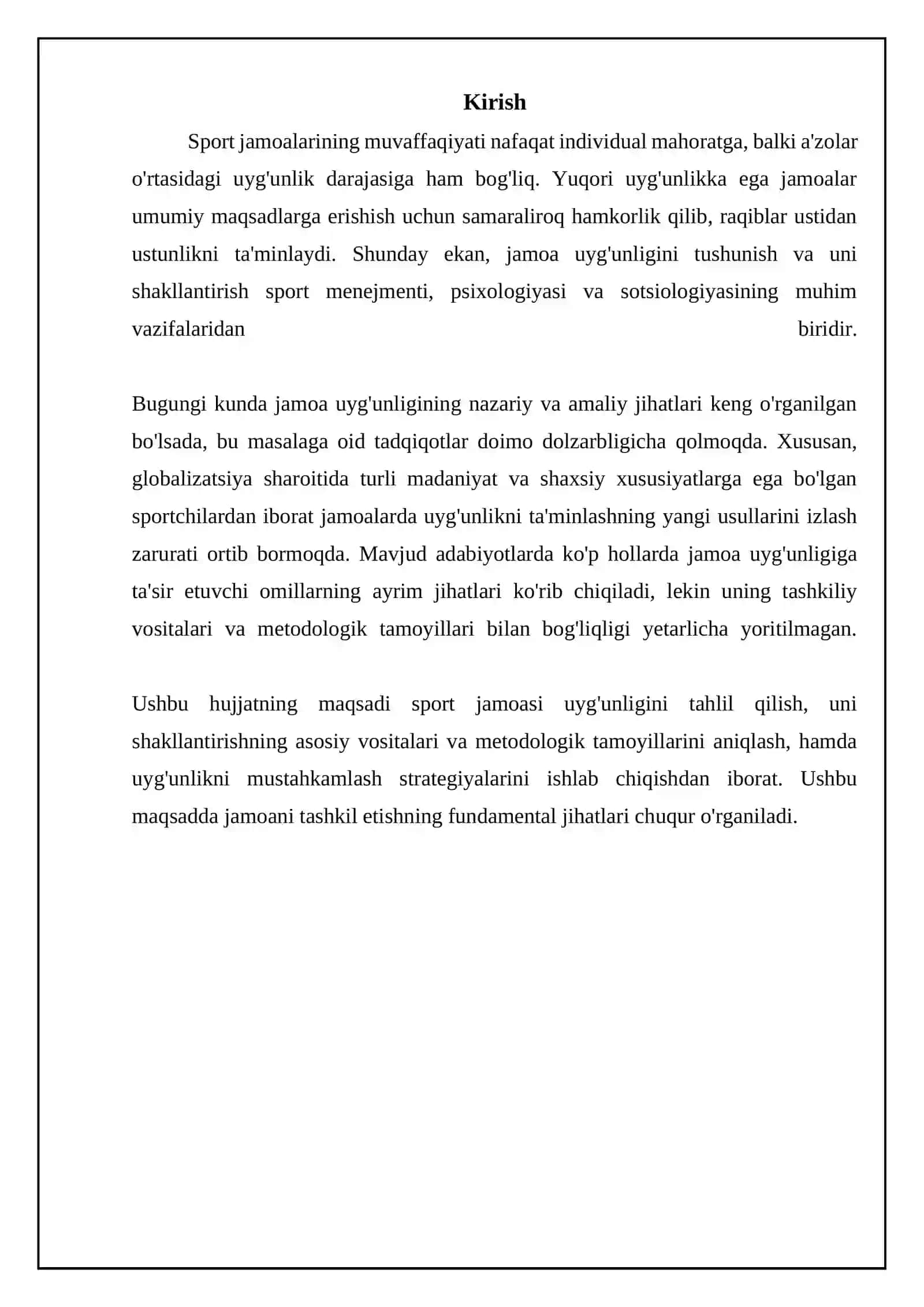 Sport jamoasini jipisligi va uni uyushtirishning asosi vositalari va uslubiy asoslari 3