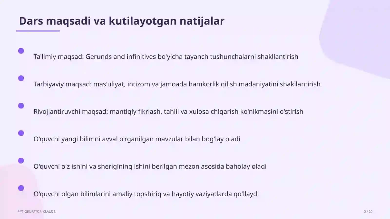 Gerunds and infinitives (11-sinf) 3