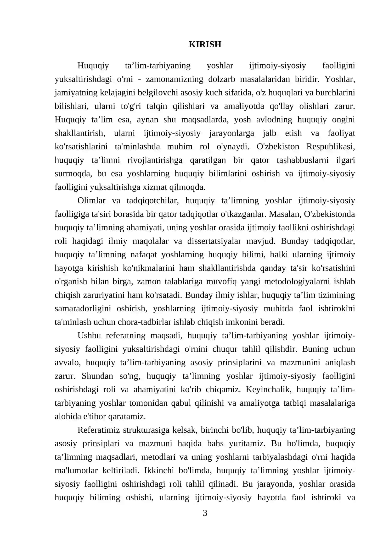 Huquqiy taʼlim-tarbiyaning yoshlar ijtimoiy-siyosiy faolligini yuksaltirishdagi oʻrni 3