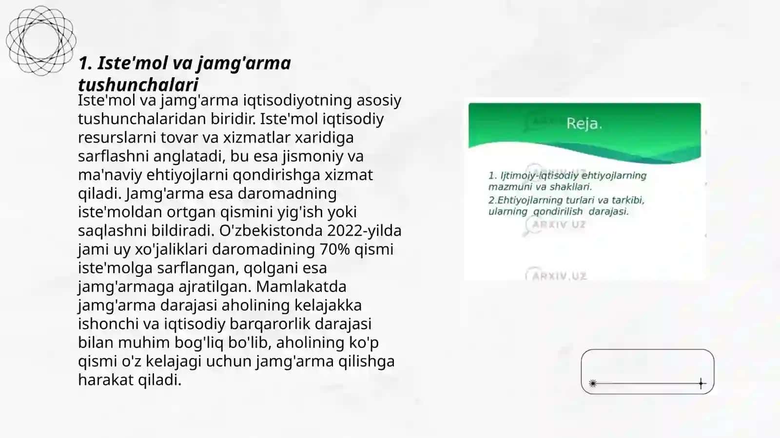Iste'mol va jamg'arma tushunchalari 3
