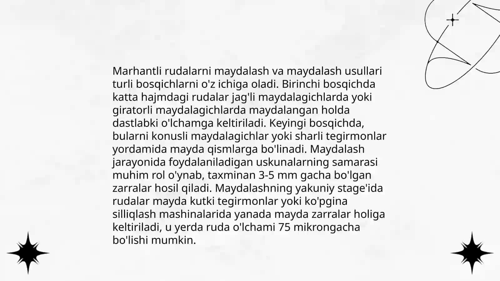 Marhanestli rudalarni boyitish texnologiyasi 3