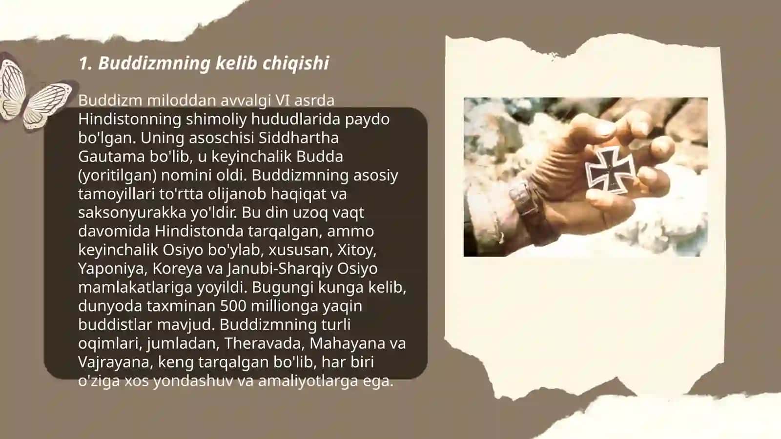 Budizim dini tarixi va asosiy g'oyalari 3