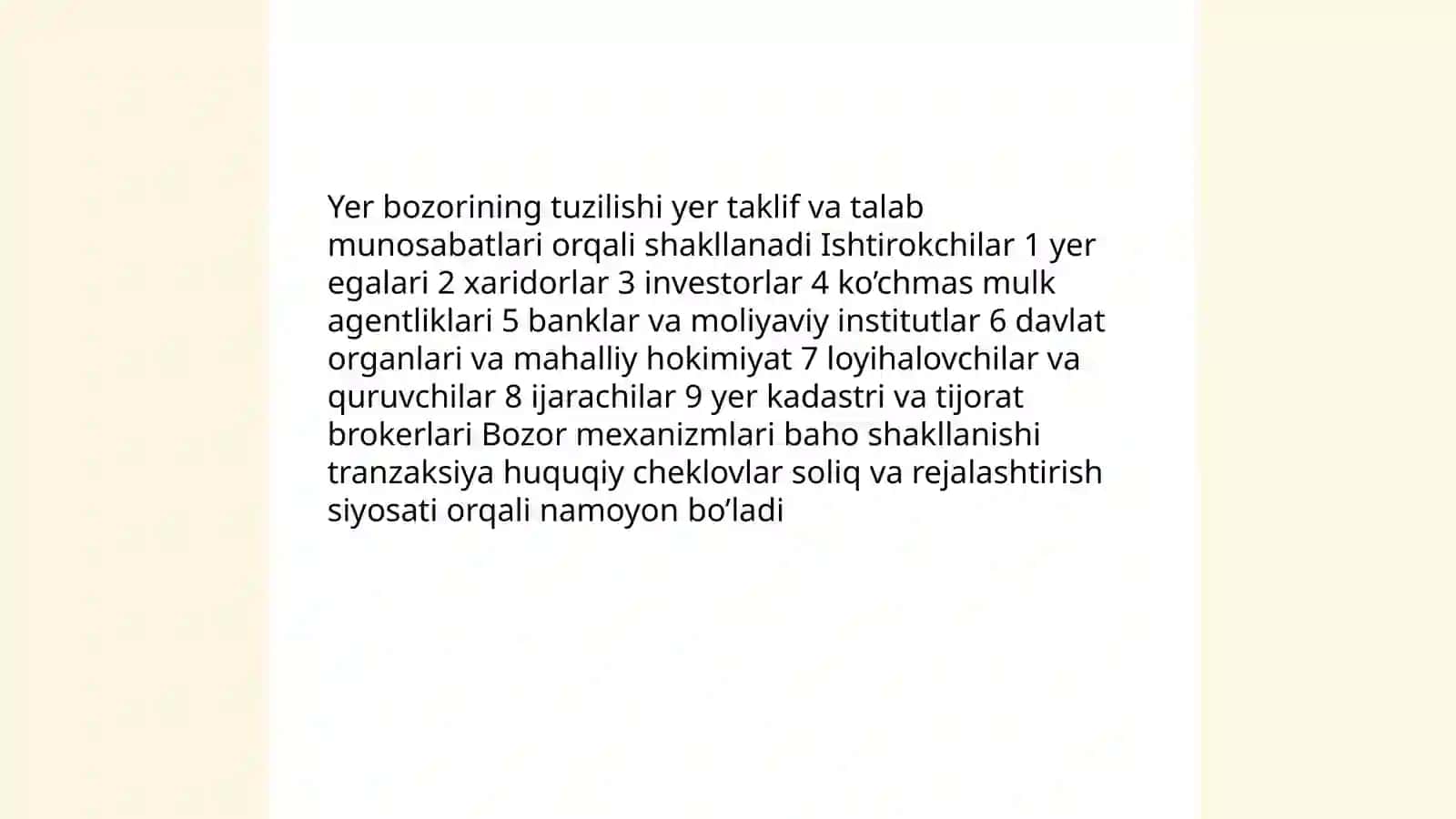 Yer bozori va yerdan foydalanish imkoniyatlari 3