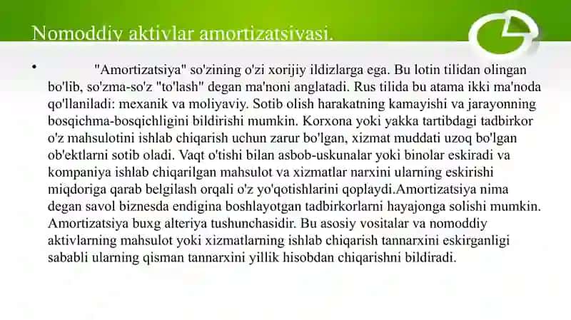 Nomoddiy aktivlar amortizatsiyasi 3