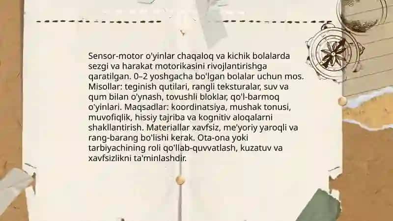 Sensor-motor o'yinlar 3
