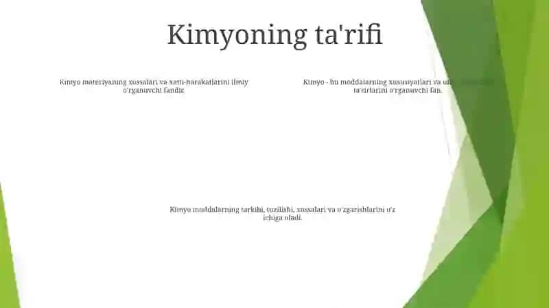 Kimyo Haqida Malumot 3