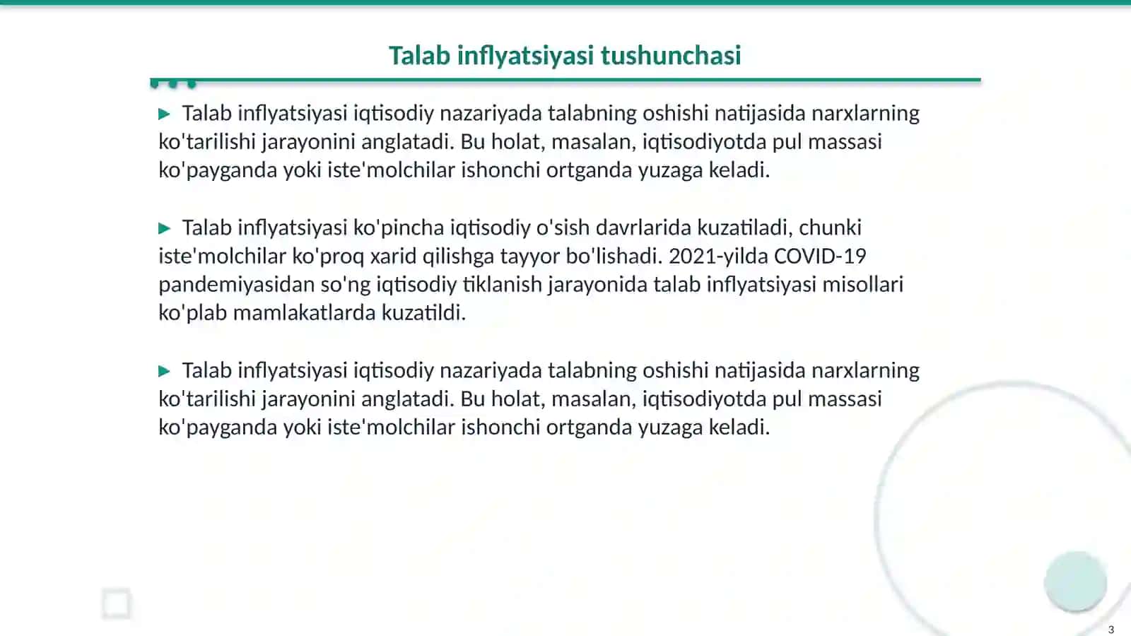 Talab va Taklif Inflatatsiyasining Farqlari 3