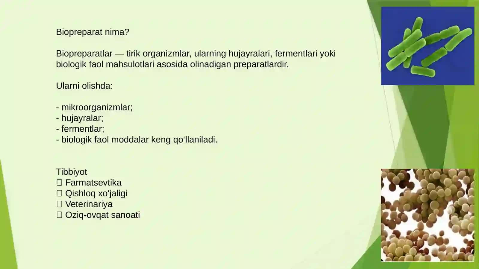 BIOLOGIK PREPARATLAR OLISH TEXNOLOGIYASI 3
