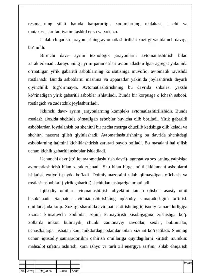 Sarfni rostlash obyektlarini va materiallarini uzluksiz dozalash jarayonini avtomatlashtirish 3