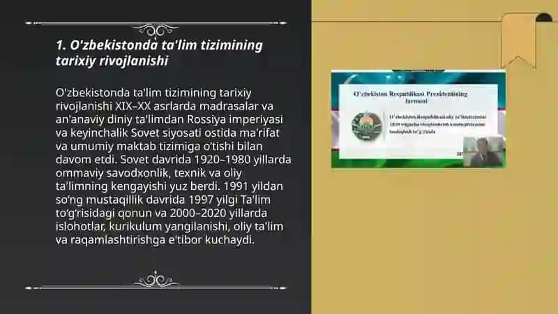 O'zbekistonda ta'lim tizimi va uning rivojlanishi 3