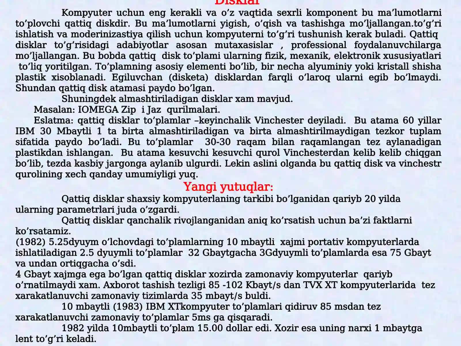 DISKLAR BILAN ISHLASH 3