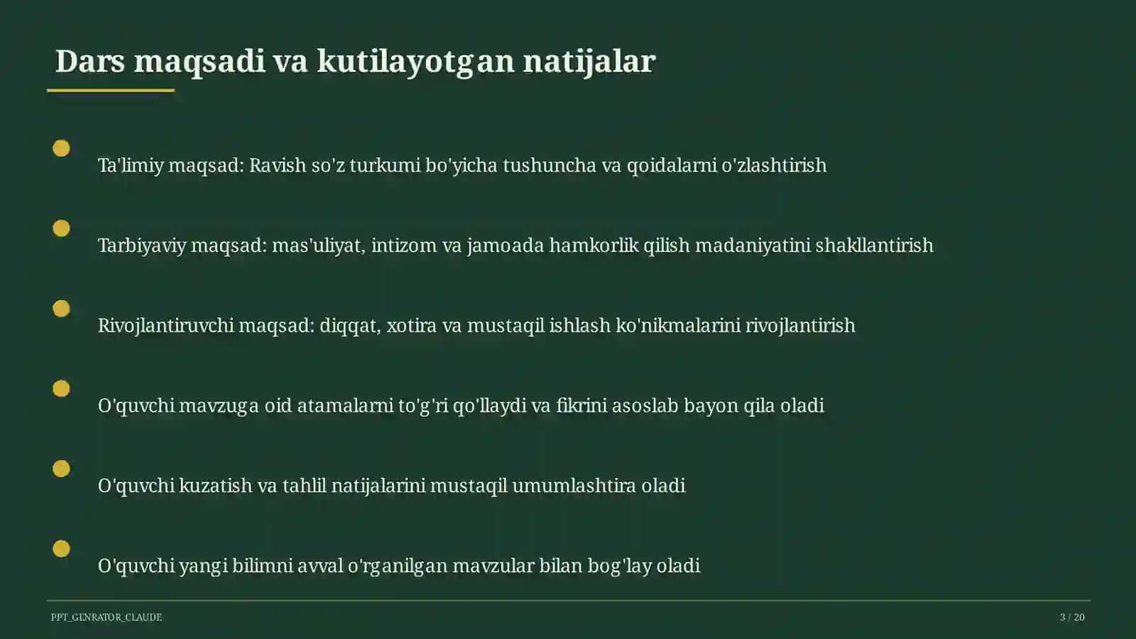 Ravish so'z turkumi (7-sinf) 3